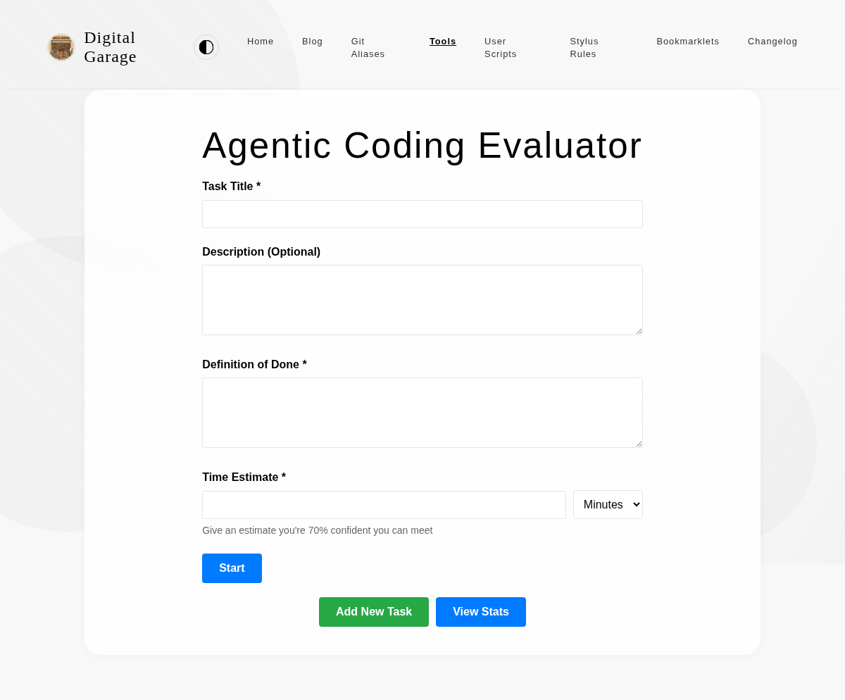 Screenshot of Agentic Coding Evaluator v1.2.0