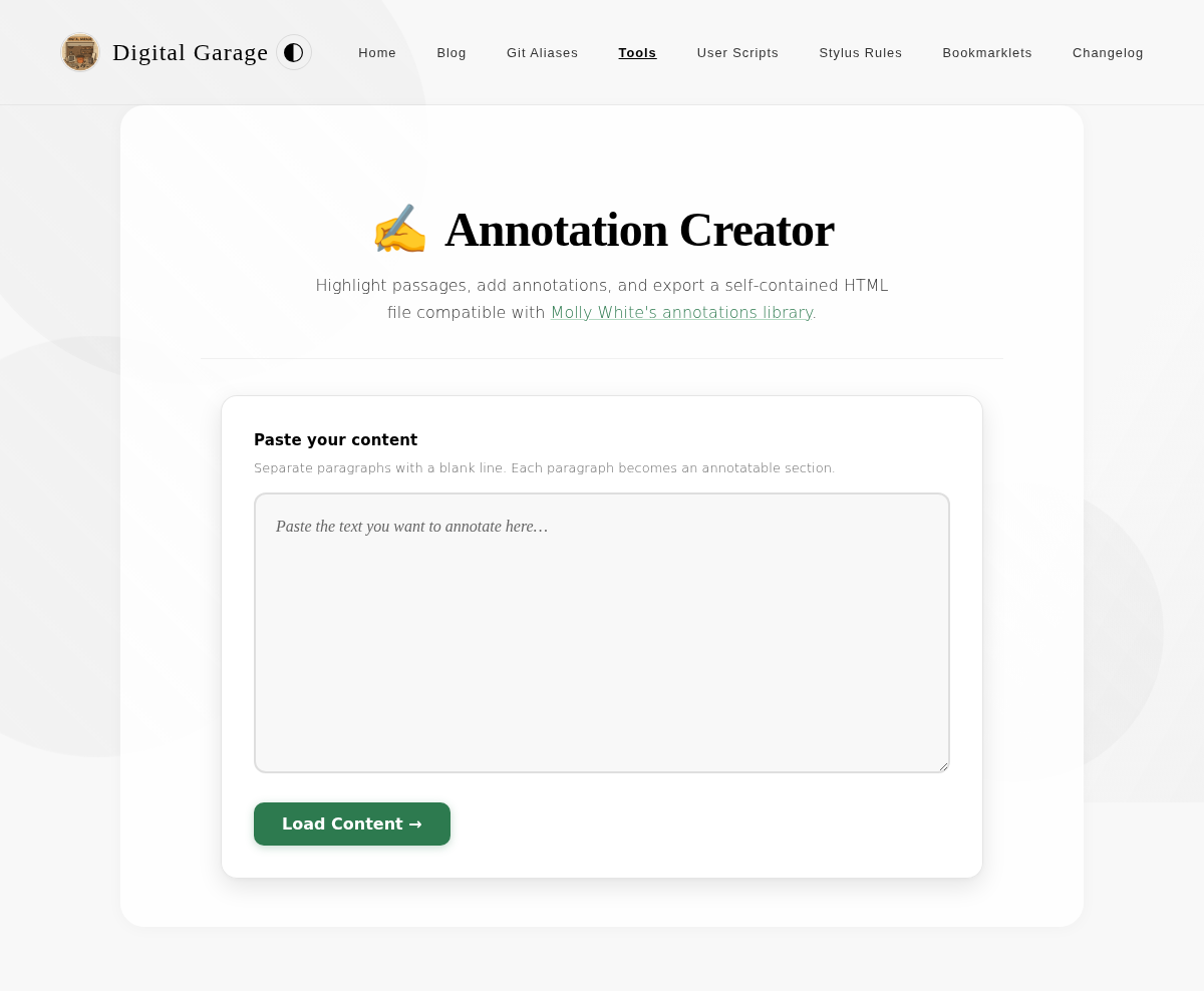 Screenshot of Annotation Creator