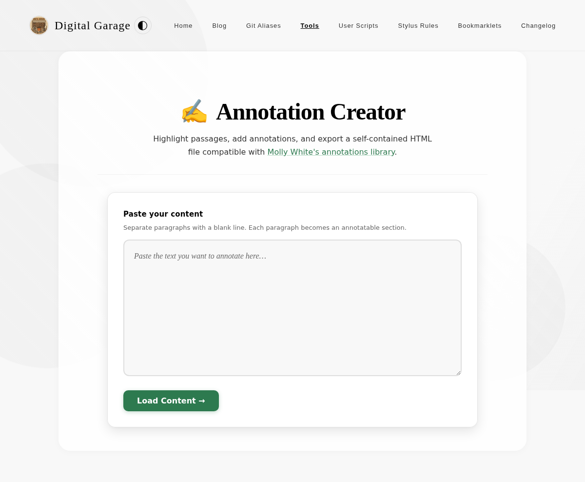 Screenshot of Annotation Creator