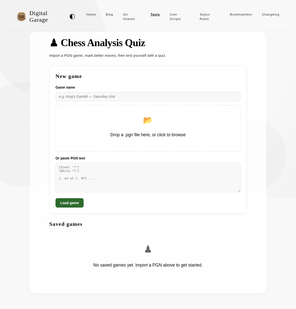 Screenshot of Chess Analysis Quiz