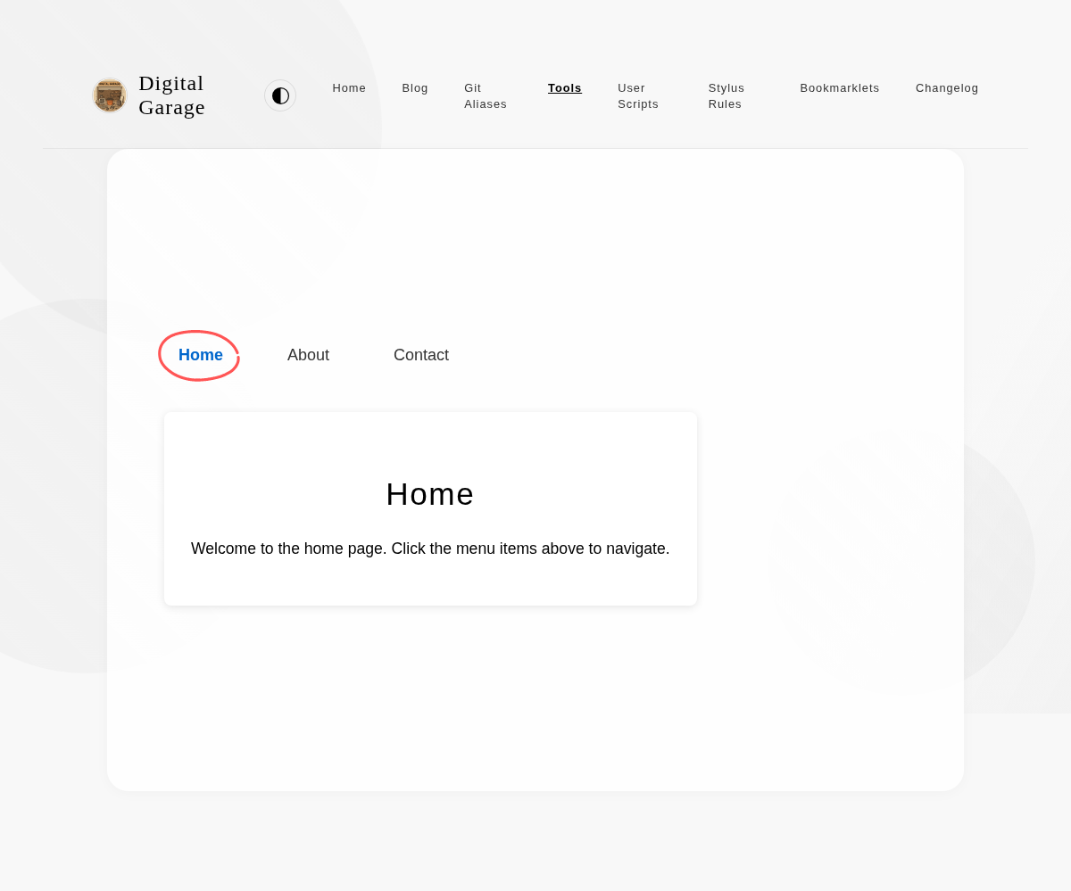 Screenshot of Navigation Menu with Hand-drawn Circle Effect