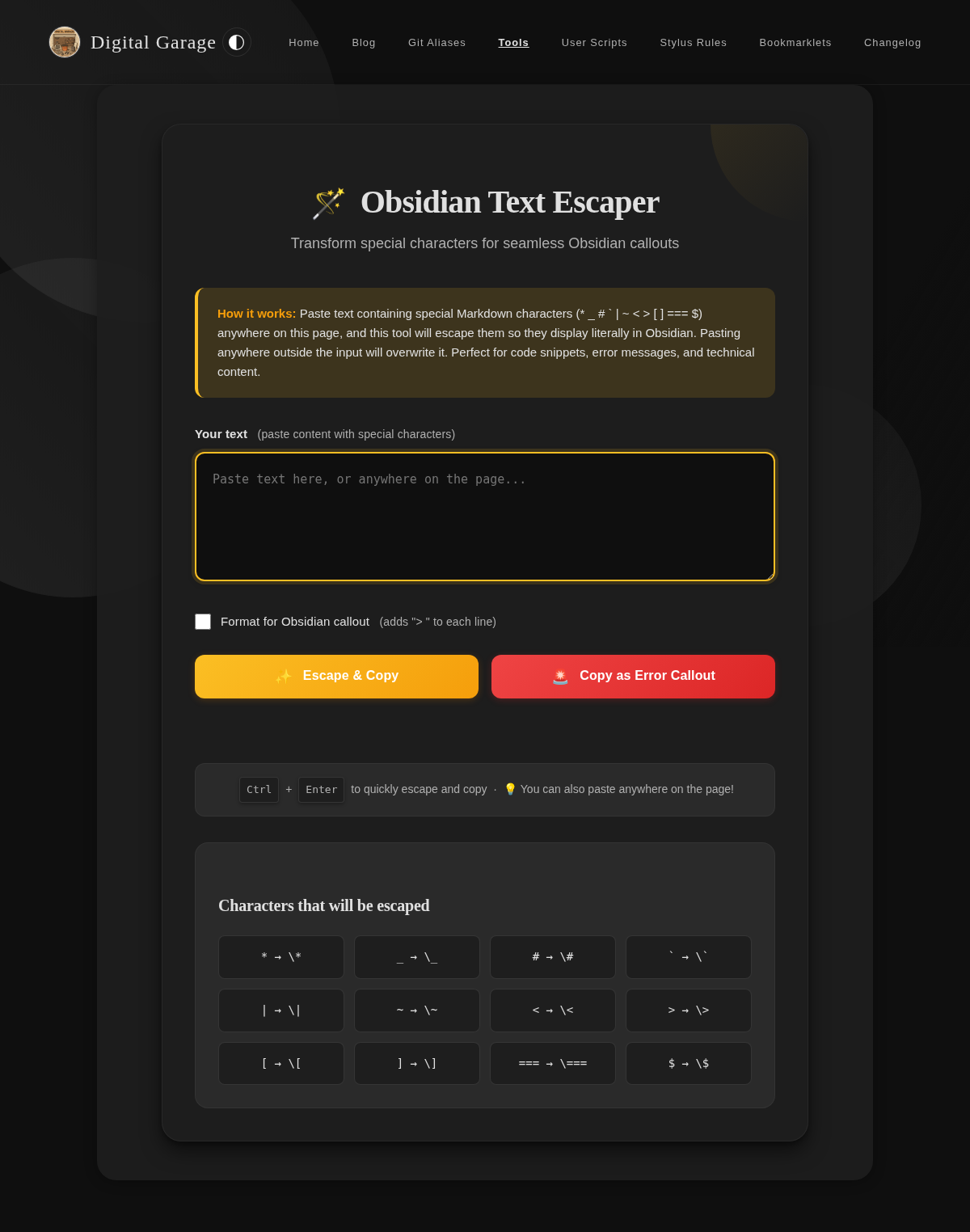 Screenshot of Obsidian Text Escaper v2.1.0 in dark mode