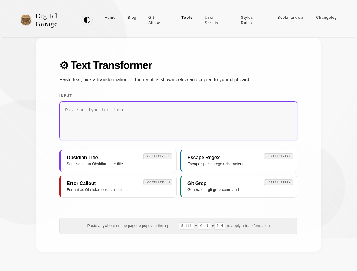 Screenshot of Text Transformer